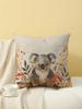 Watercolor Koala Print Throw Pillow Cover, Cushion Case for Sofa Bedroom Living Room Couch Bed Office Chair Home Decor