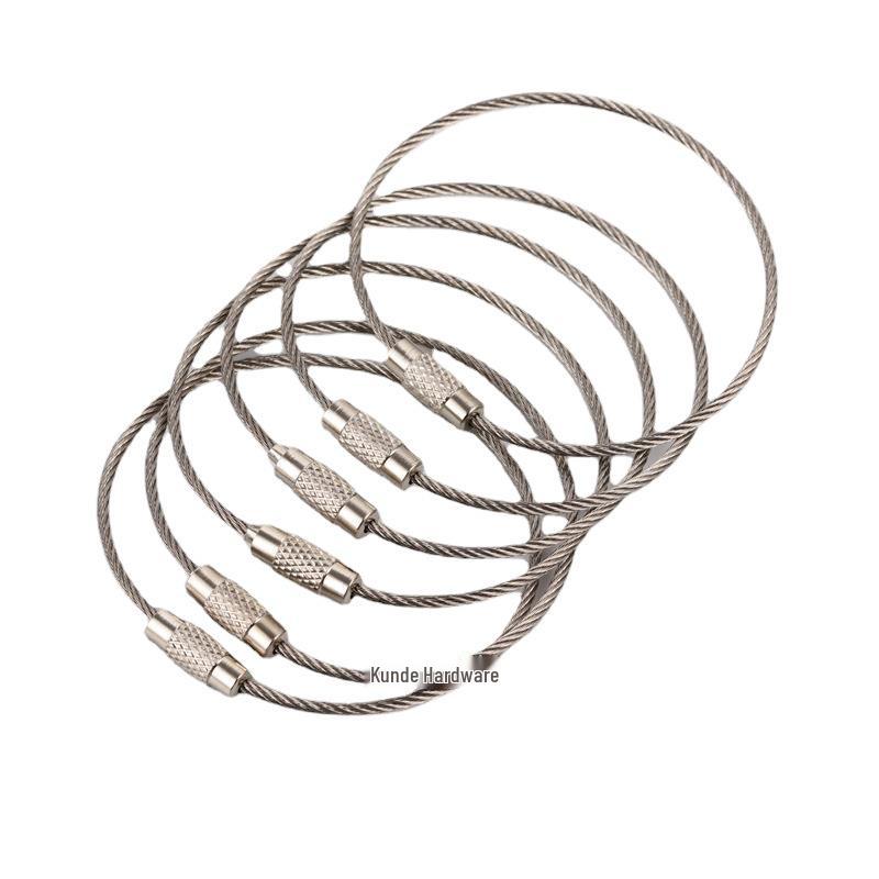 Stainless Steel Wire Rope Keyring Lock.