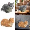 Sleeping Cat Statue Cute Modern Decorative Realistic Kitty Figurine Cat Sculpture for Patio Lawn Mantel Living Room Bookshelf