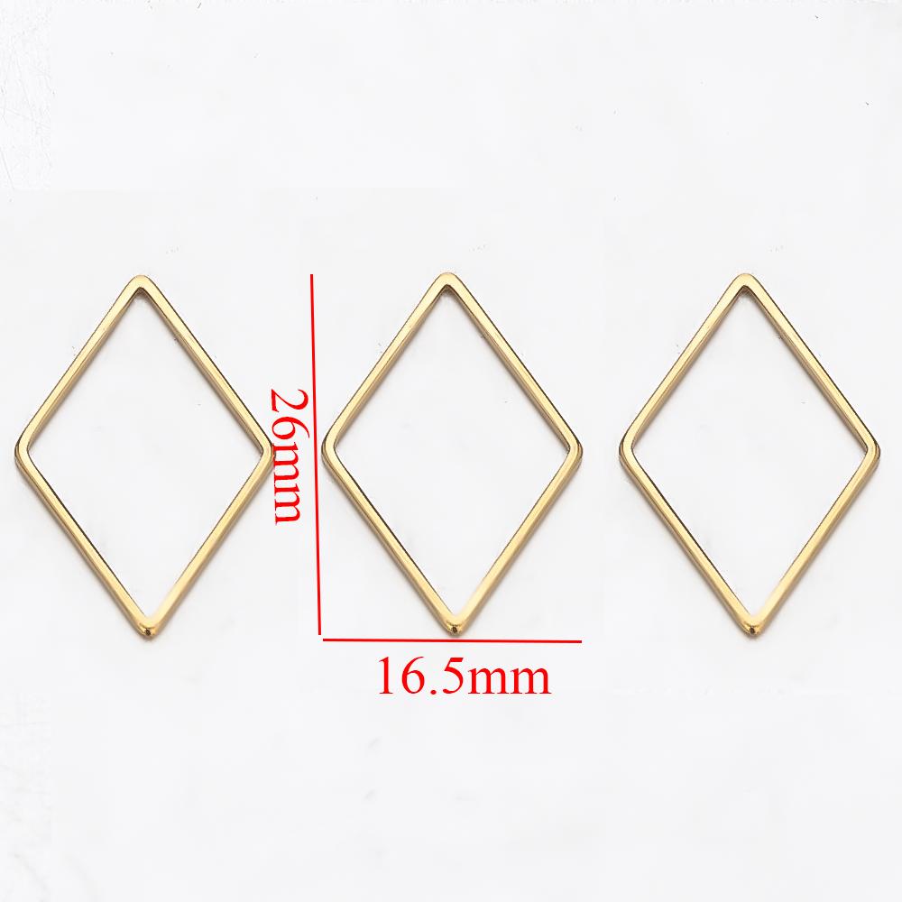20pcs Stainless Steel Rhombus Charms for Bracelet Connector Necklace Pendants Handmade Earrings DIY Jewelry Making  Accessories
