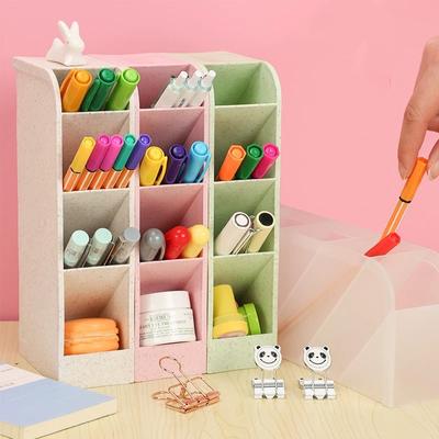 Schreibtisch Stift Halter Bleistift Make-Up Lagerung Box Kawaii Große Kapazität Desktop Organizer Stand Fall Schule Büro Schreibwaren