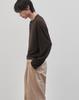 WORK ON BODY OFF Rested Semi-Overfit Henley Neck Knit [Brown]