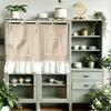 with Ties Coffee Machine Half Curtain Ruffled Trim Kitchen Stove Cover Skirt  Cabinet