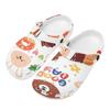 For Unisex Adults White Printed EVA Clogs Easy Clean Soft Slip On Garden Shoes Beach Pool Bathroom Home Beach Sandals Comfort Fit