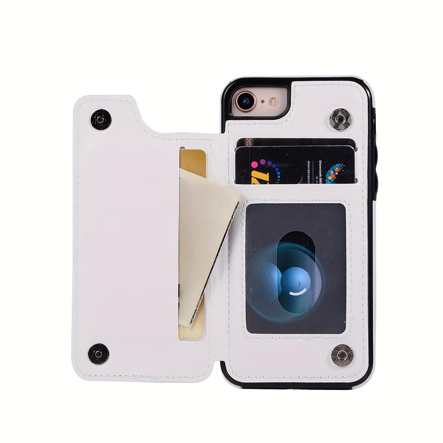 

Чехол для телефона-кошелька с держателем для карт, чехол с подставкой для карт из искусственной кожи, двойной магнитной застежкой и прочным противоударным чехлом, для IPhone IPhone 7/iPhone 8