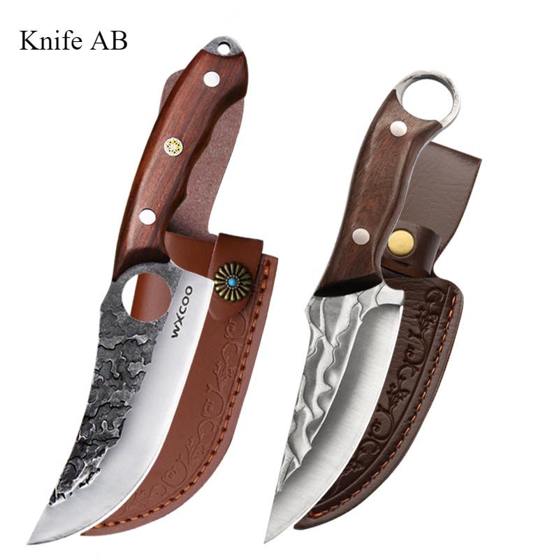 Three-piece Slaughter Knife Boning Knife Hammer Carving Knife Hand-forged Multi-function Cutlass Professional Chef's Knife