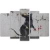 Five Piece Picture Canvas Print Banksy Street Art Rat