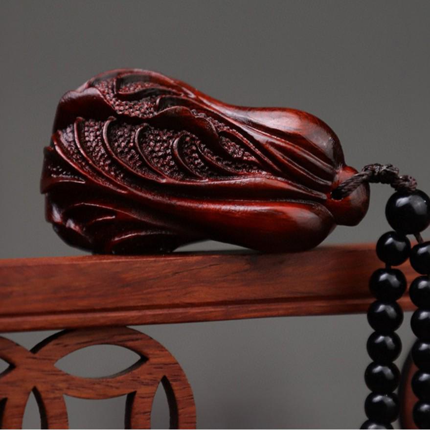 Small-Leaf Red Sandalwood Pendant: Wealth-Attracting Pixiu, Gourd, Dragon, Tortoise Design
