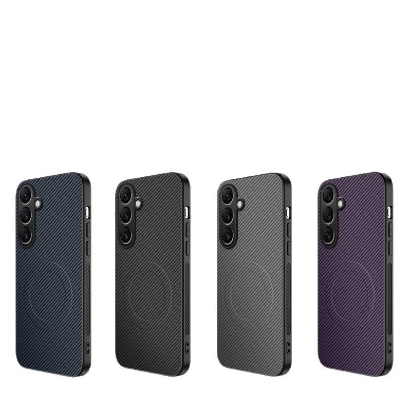 Compatible with Samsung Galaxy A57/A37: Carbon Fiber Leather Lens Cover with Magsafe Magnetic Case
