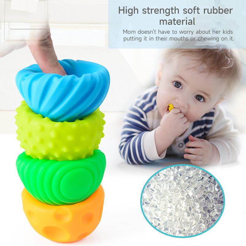 Baby Tactile Senses Toy Sensory Balls Rattles Toy Baby Touch Hand Ball Massage Soft Textured Balls Infant Senses Development Toy