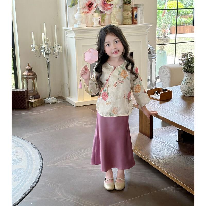 Girls' Modern Chinese-Style Traditional Hanfu Set