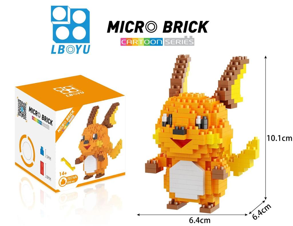 Pokemon Micro Building Blocks Marowak Jigglypuff Gengar Mudkip Piplup Raichu Gyarados Pikachu Mini Brick Figures Toy  For Kids