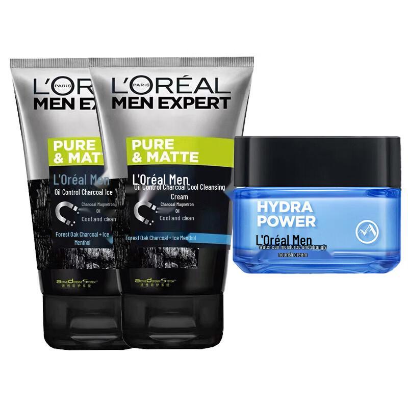 L Oréal Men Expert Ice Cool Facial Cleanser & Hydra Power Moisturizer Set