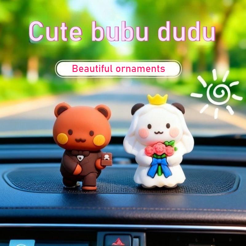Bubu and Dudu Panda Bear Figure Doll Wedding Figurine Kawaii Action Toy Collection Ornaments for Fans Girls Children Gift