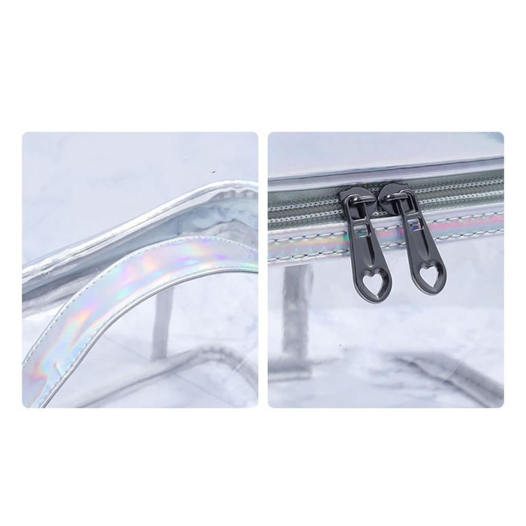 Damen Kosmetiktasche Transparent Doppelschichtig Wasserdicht Hohe Kapazität Kulturbeutel für Reisen