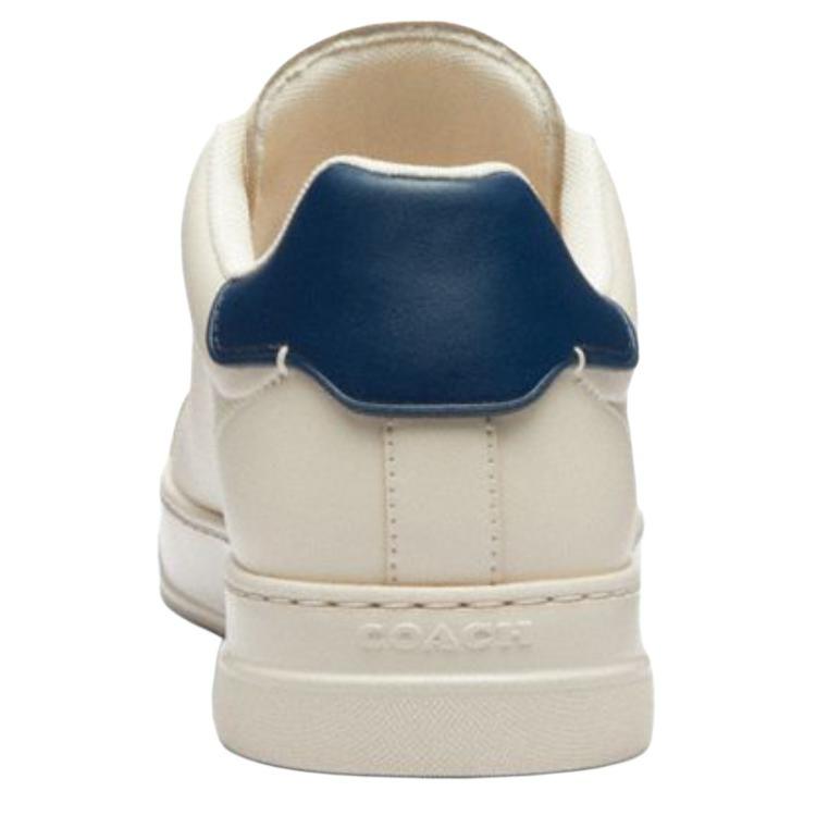 Coach Highline Synthetic Leather Round Toe Lace-Up Low-Top Sneakers Men Sneakers White Blue CZ078-XJF