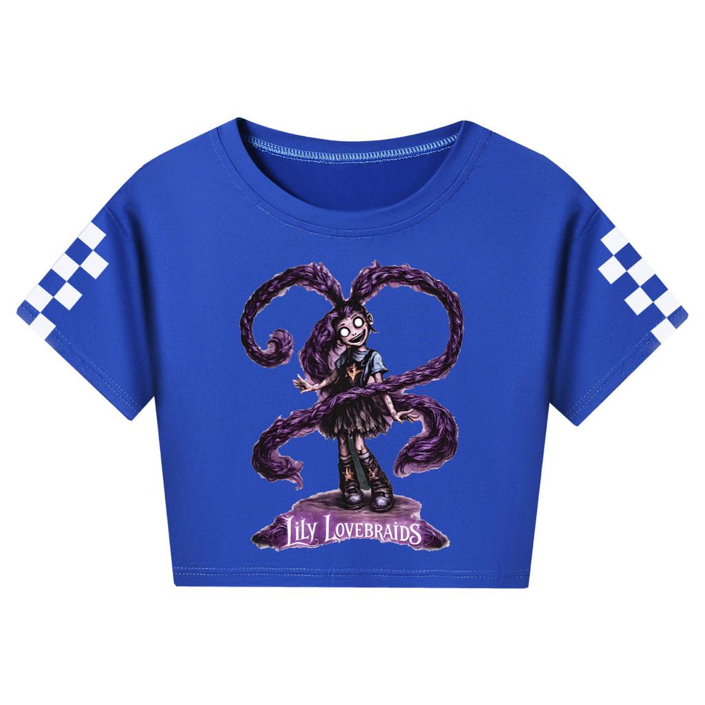 5582 Kids Girls Lily Lovebraids Game Print Short T-Shirt 110cm