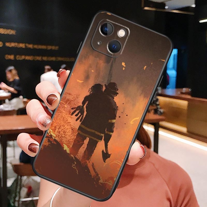 Firefighter Heroes Fireman Phone Case For iPhone 16 Pro Max 15 13 12 11 14 Pro Max Plus 12 13 Mini XR 16e Funda Cover
