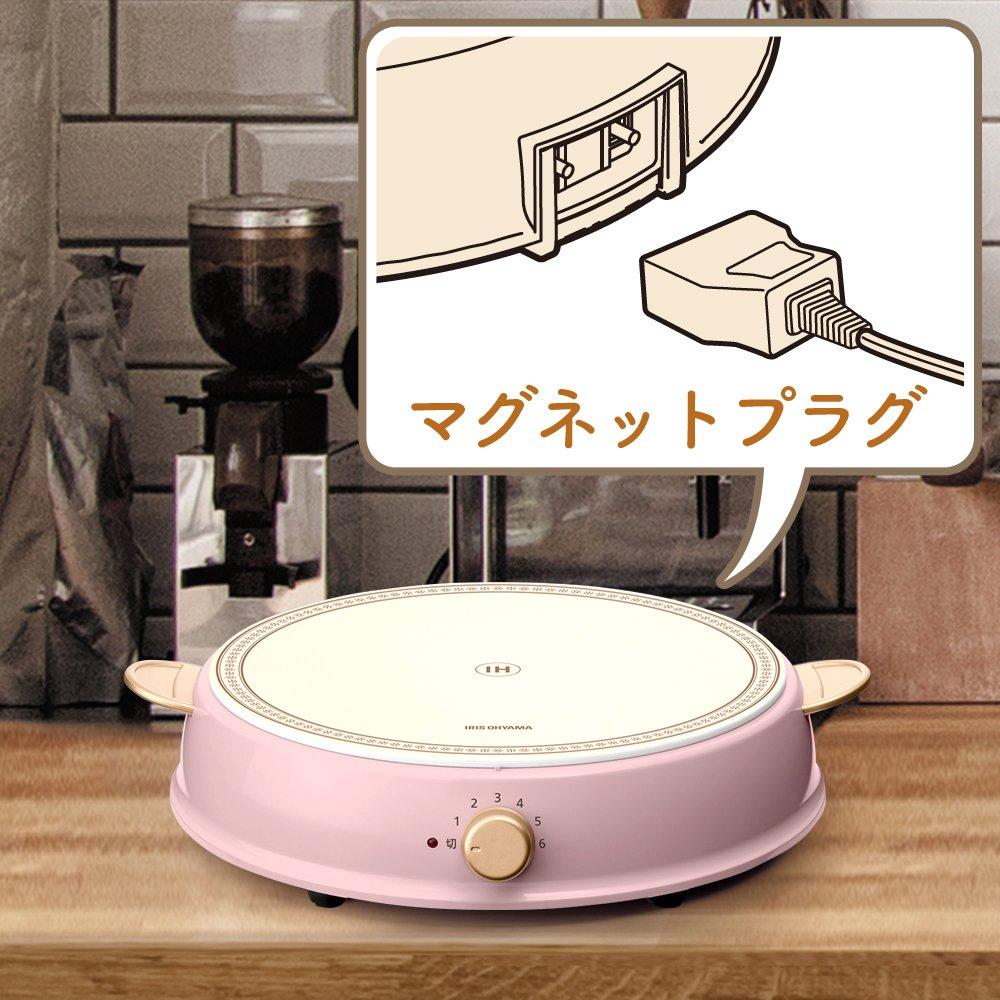 Riscaldatore da cucina Iris Ohyama IH Ricopa 1400W Design Rosa Cenere IHL-R14-PA