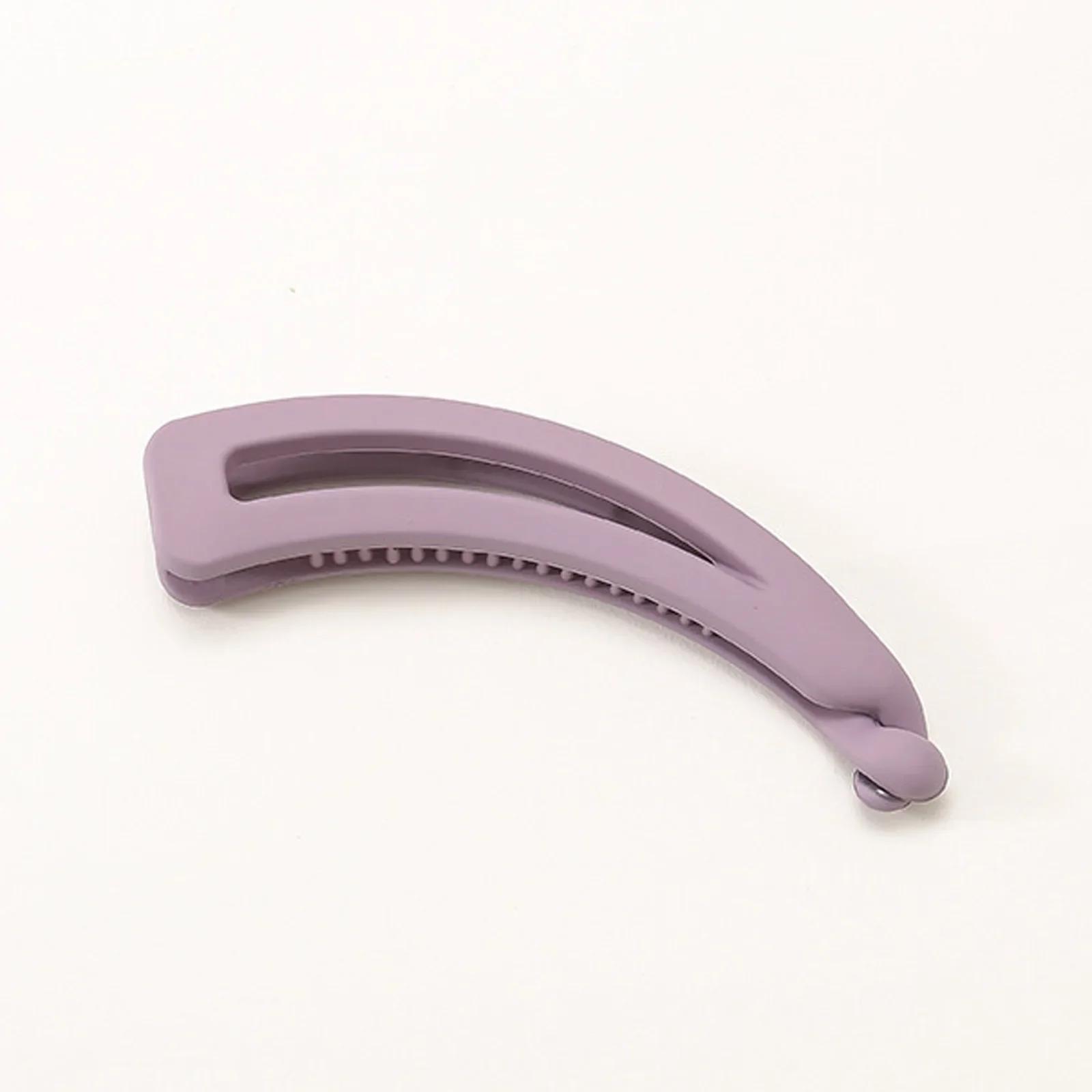

Женский матовый однотонный винтажный банановый зажим для вьющихся длинных прямых коротких волос, держатель для хвоста для девочек, зажим-заколка фиолетовый