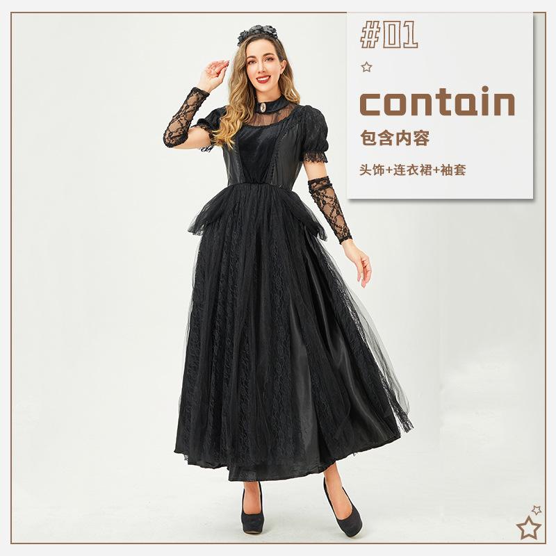 Halloween costume witch ghost bride dark goth vampire medieval dress