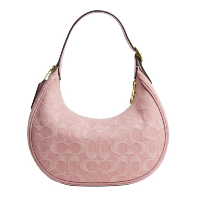 Coach Classic Presbyopia Gold Logo Shoulder Bag Women's Pink