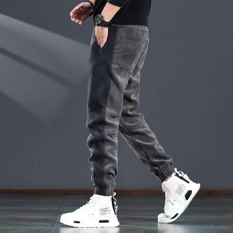 Men's Loose Fit Elastic Waist Corduroy-Style Jogger Pants