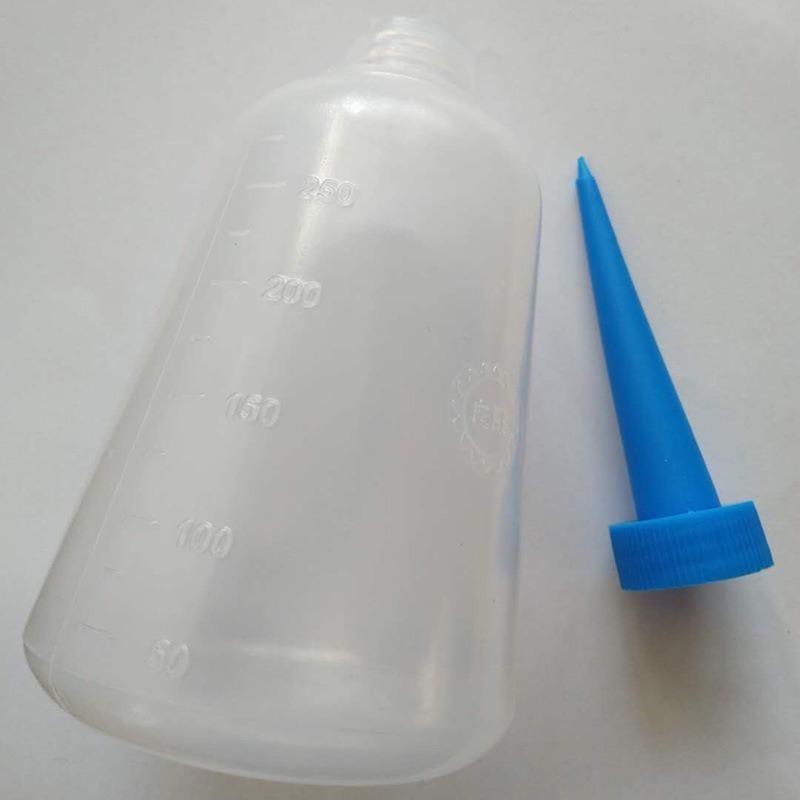 5Pcs 250ml PE Plastic Squeezable Tip Applicator Bottle Refillable Dropper with Needle Tip Caps Oil Bottles