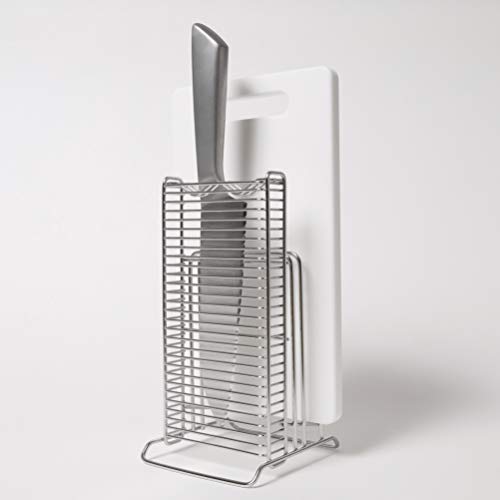 PEARL METAL Dualis Stainless Steel Knife and Cutting Board Stand, Made In Japan, H-5647