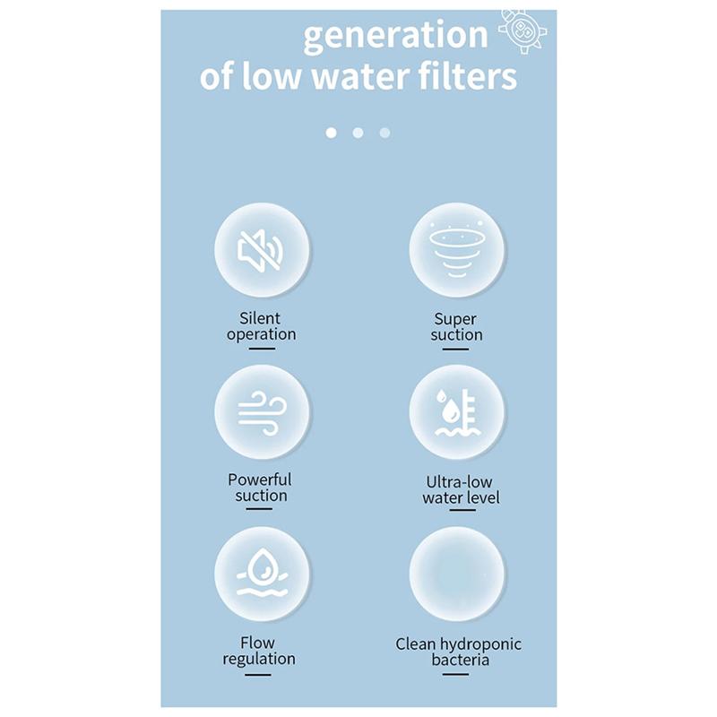 ABMH-Želví nádrž Vodopádový filtr Nízká hladina Vody 3v1 Sání Čištění Recirkulační filtrační box Čištění výkalů