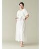 Lily Brown White Volume Sleeve Dress LWFO252073 Women's