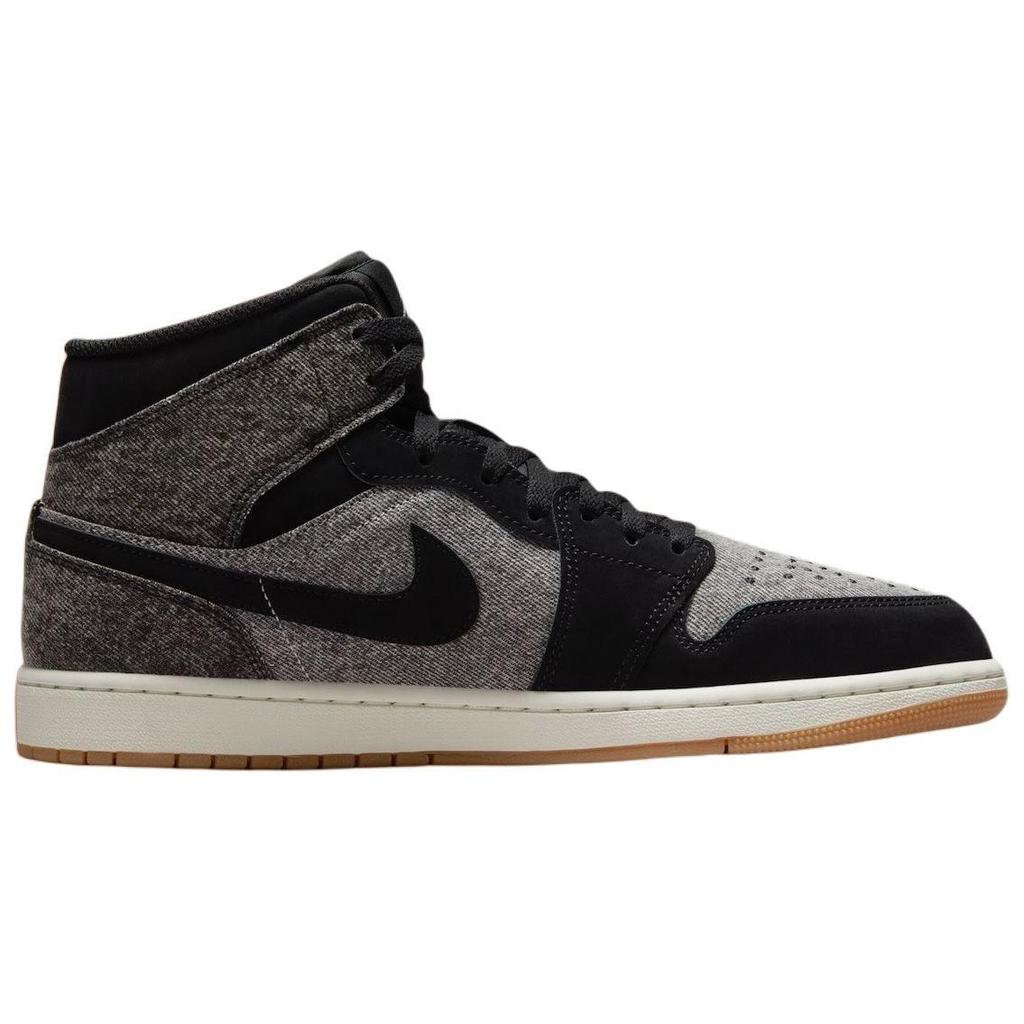 Sneakers Unisex Air Jordan 1 Mid Black Denim Grigio Fumo Chiaro Vela Gomma HJ4363-001