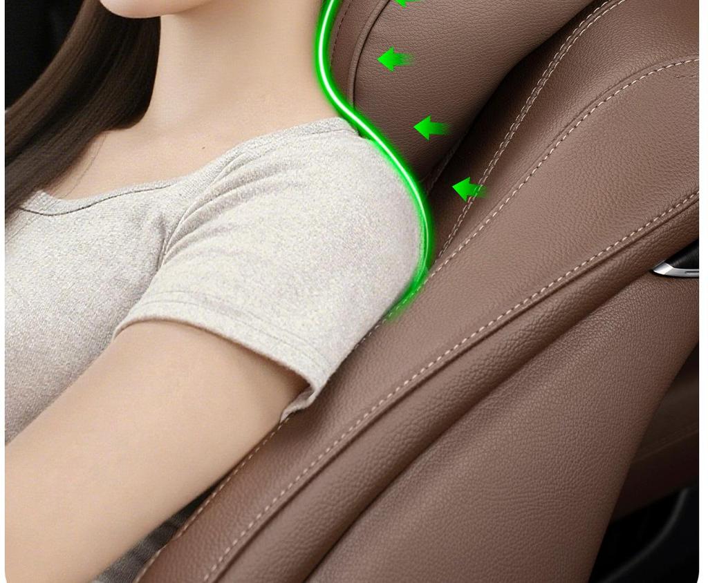Car Neck Protection Pillow Headrest—Compatible with Maybach, BMW, Tesla; Lumbar Support, Seat Backrest
