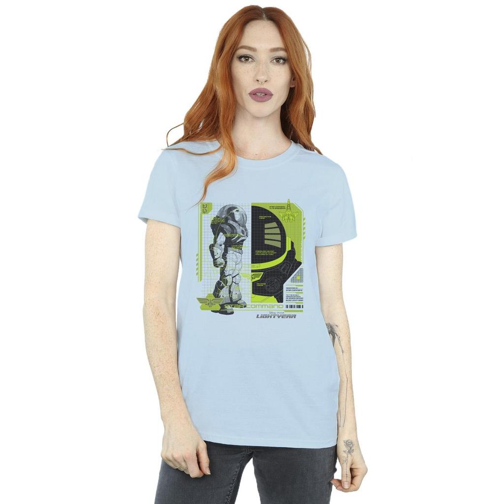 Disney Damen/Damen Lightyear Buzz Tech Panel Boyfriend-T-Shirt aus Baumwolle