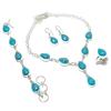 Copper Blue Turquoise Gemstone 925 Sterling Silver Gift Jewelry Set