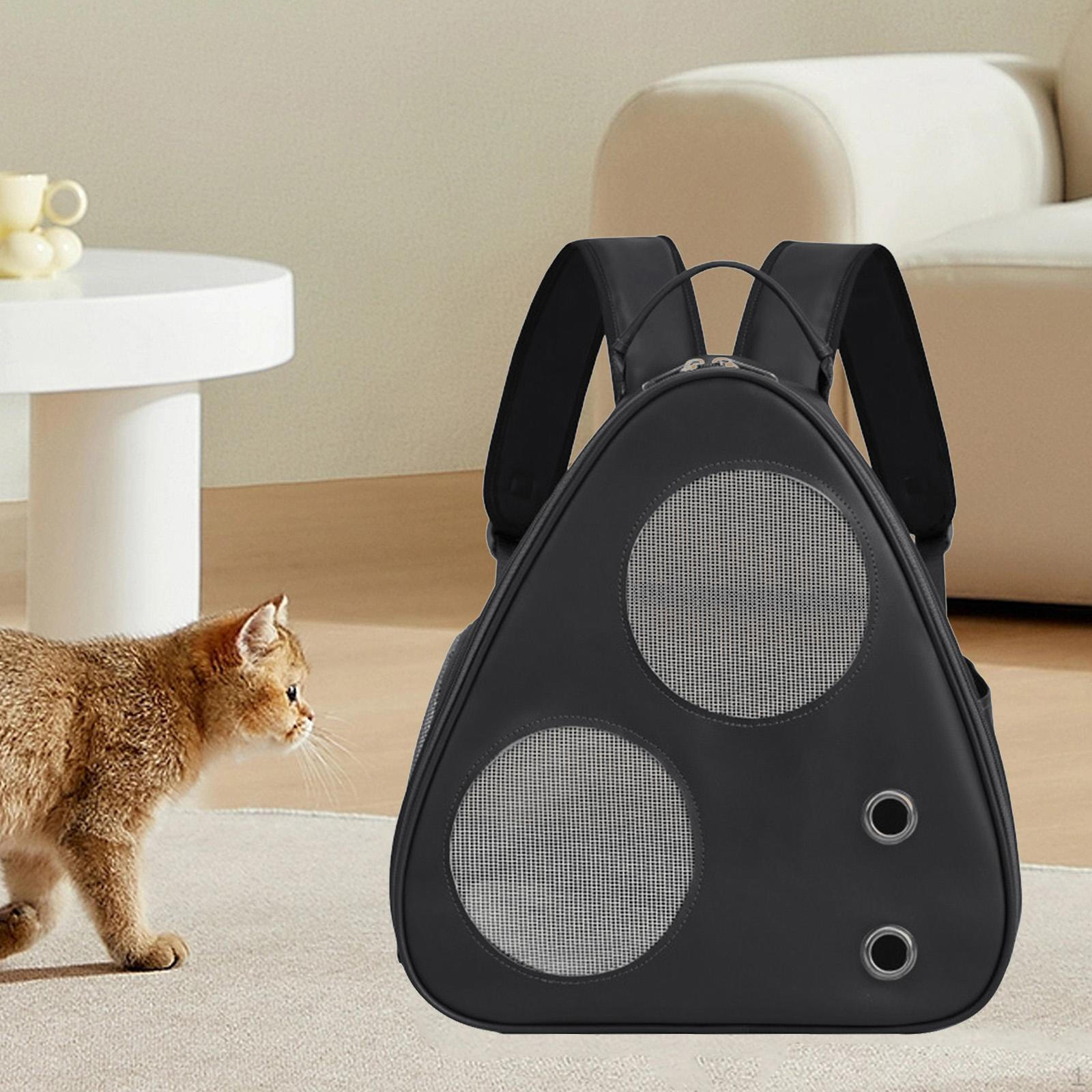 

Рюкзак для транспортування тварин Кот Сумка для вуличного відпочинку Велика місткість Невелика транспортна сумка для собаки чорний