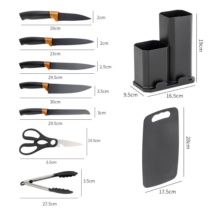 19-teiliges Silikon-Küchenutensilien-Set mit Holzgriff, Edelstahlmessern und Aufbewahrungseimer