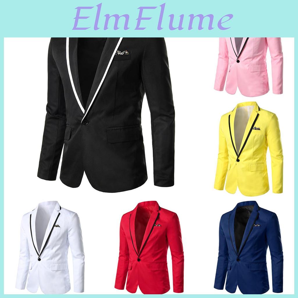 Long Mens Casual Business Wedding Sleeve Buttons Slim Fit Suit Coat Jacket