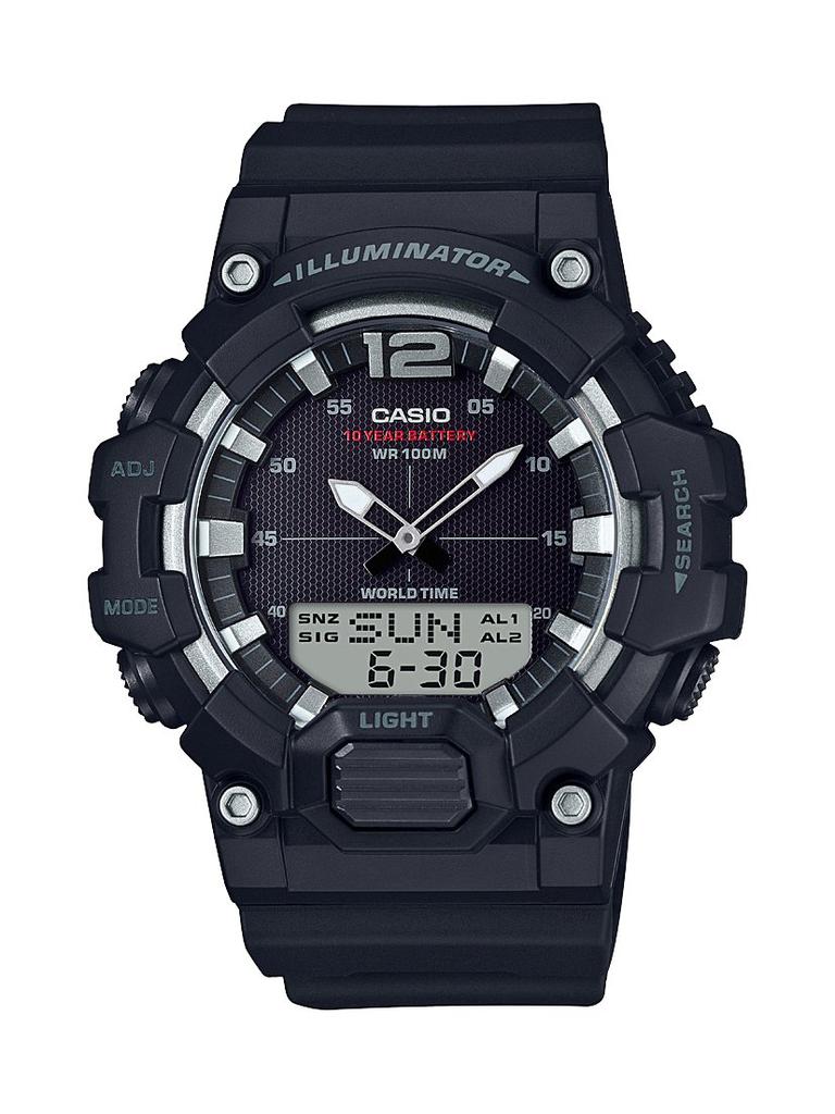 Casio Classic Display Quartz Black Quartz Men's HDC-700-1AVCF Analog-Digital Watch, Black/Silver, Watch.