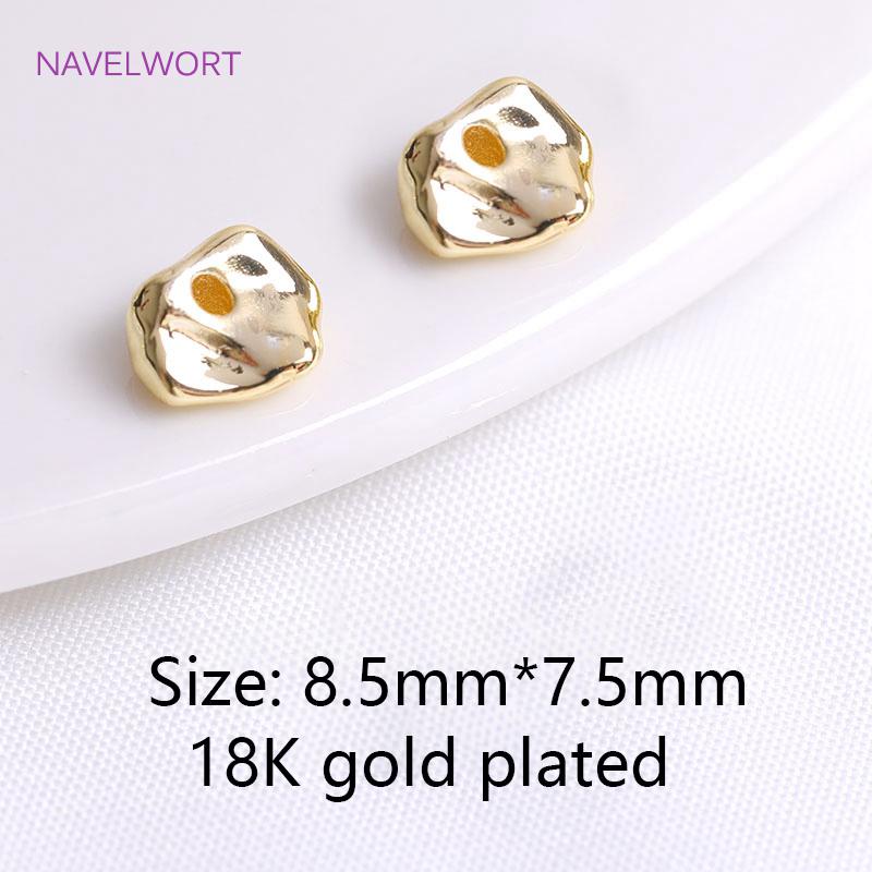 High Quality Irregular Loose Spacer Beads 18K Gold Plating Brass Asymmetrical Beads DIY Jewelry Making Accessories Wholesale