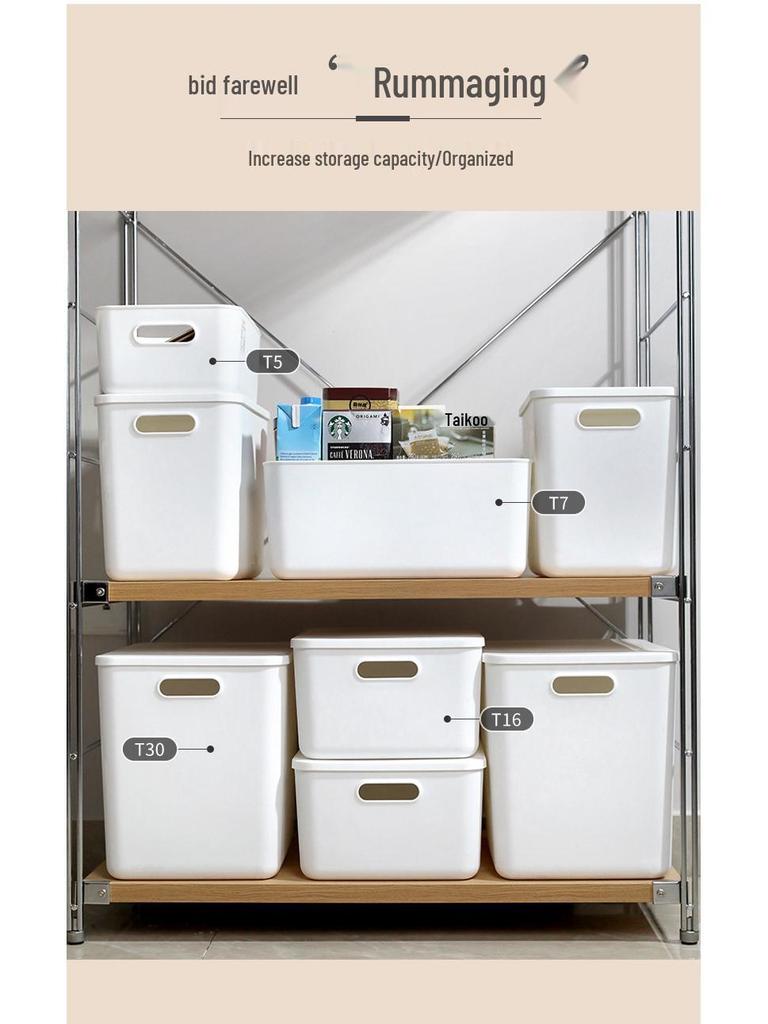 קופסת אחסון אטומה לאבק עם מכסה למשרד, שולחן עבודה, ארון, סלון ומטבח - לארגון