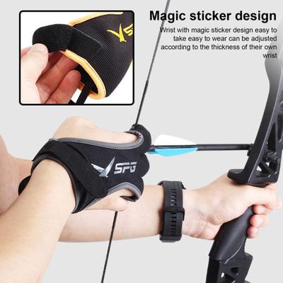 Archery Finger Tab Glove Faux Leather Three Finger Protector Hand Guard Shoot Hunting Protective Gear Accessories for Recurve Compound Bow