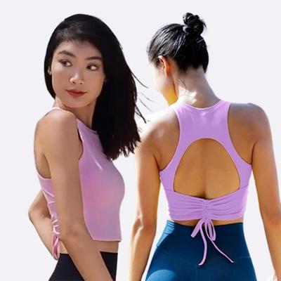 Kadın Şok Emici Çapraz Sırtlı Yoga Spor Sütyeni - Koşu ve Fitness İçin Yüksek Yoğunluklu Destek