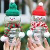 Christmas Bottle Transparent Gingerbread Man Plastic Water Cup Pine Tree Milk Cold Navidad New Year Gifts Drink Cup Xmas Decor
