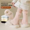 Australian Fleece Socks for Women's Autumn and Winter, Thickened and Fleece Warm Mid-calf Socks, Fabric Label Fleece Socks, Long Socks, Floor