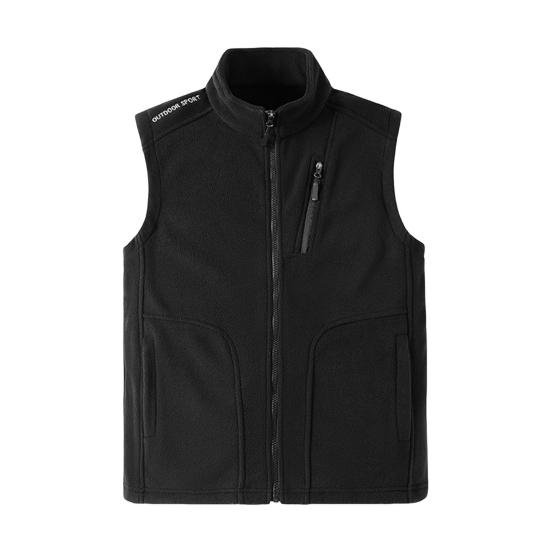 Men Polar Fleece Waistcoat Regular Fit Sleeveless Stand-Up Collar Vest Coat with Zipper Pockets Thermal Insulation Vest Jacket