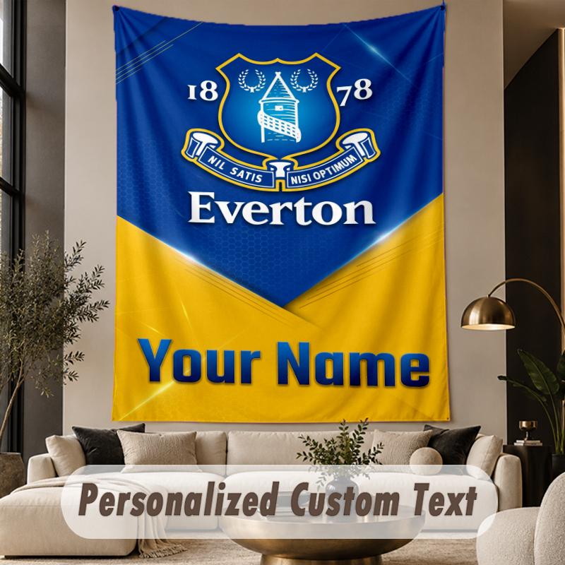 Custom Text Tapestry Everton FC Print Wall Tapestry Indoor Living Room Wall Decor