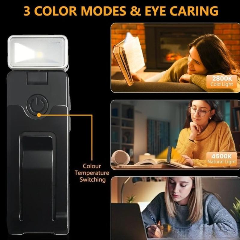 USB Rechargeable Clip on LED Reading Light Portable Mini Book Light Eye Caring for Kids Students Bedroom Reading Night Lamp