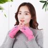 Plush Winter Gloves Screen Touchable Hand Warmer Fashion Glove Bracers  For Woman Girls