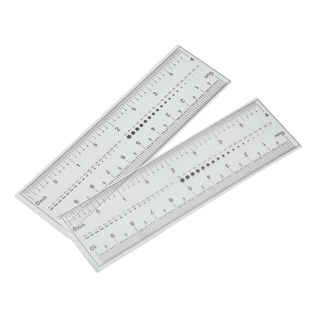 10PCS Fake Nails Measuring Ruler Professional Portable Transparent Nail Art PVC Soft Ruler for Nail Measuring Tool